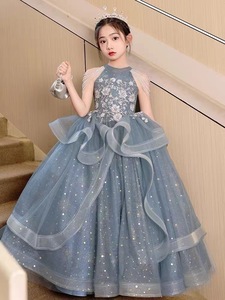 MQATZ abito da principessa in Tulle soffice abito da principessa ragazza fiore che ospita <span class=keywords><strong>Costume</strong></span> da spettacolo Cross-border per bambini - Product Image 3