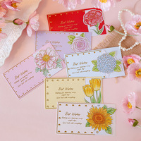 Cartes de vœux pliables vintage à motif floral doré, tournesol, rose, œillet, hortensia, cartes de vœux avec message de bienvenue
