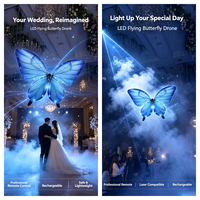 Drone Papillon Bionique Magique pour Mariage, Contrôle à Distance, Effets LED Dynamiques, Dispositif Réaliste pour Cérémonies Nuptiales