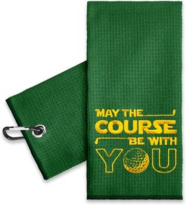 Serviette de <span class=keywords><strong>golf</strong></span> portable en microfibre à motifs, avec mousqueton, respirante, légère, séchage rapide, durable, écologique pour le sport - Product Image 5