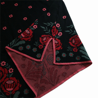 Vente en gros de robe chandail à manches ballons col rond pour femmes en tricot de viscose jacquard floral personnalisé de qualité vintage
