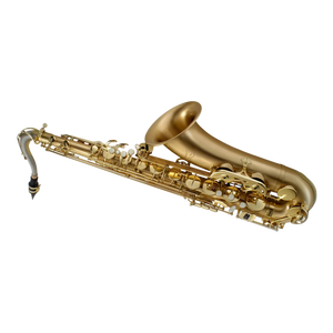Saxophone ténor professionnel Huayun en Si bémol avec corps en bronze doré et tube de col en cuivre blanc, clés nickelées - Product Image 1