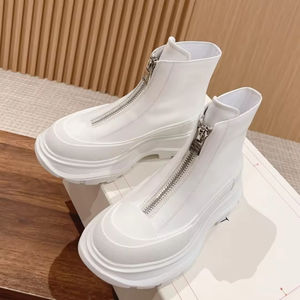 Bottes montantes en cuir à lacets de haute qualité, semelle épaisse, style marche, toutes saisons, nouvelle collection 2026, luxe, designer, tendance mode homme - Product Image 1