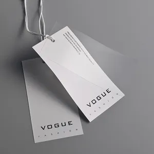Etiquetas de papel con estampado de nombre de marca para Vaqueros, etiquetas de papel con cordón de papel kraft, venta al por mayor