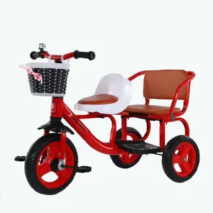 2021 Hot Sale Children Twins Trike Ride Double Seats Kids Tricycle Tandem Tricycle