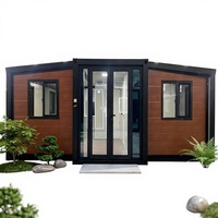 Maison conteneur extensible de luxe de 40 pieds, villa modulaire à double aile