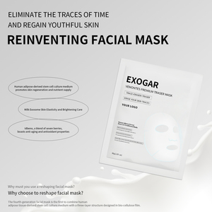 قناع وجه إكسو للخلايا الجذعية من إنتاج الشركة المصنعة، لاستعادة البشرة ومضاد للأكسدة، قناع وجه إكسوجار بريميوم تريسر لإصلاح حاجز البشرة، تصنيع حسب الطلب - Product Image 4