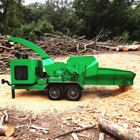 Broyeur de bois forestier mobile diesel, broyeur hydraulique de branches d'arbres, broyeur de souches, broyeur de bois industriel