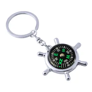 New Product Sales Promotion five-pointed star shape Mini Compass Keyring Keychain