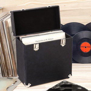 Factory Custom PU Leather 12 Inch <b>Vinyl</b> Record Storage Box Foam Insert Carrying Case - Product Image 5