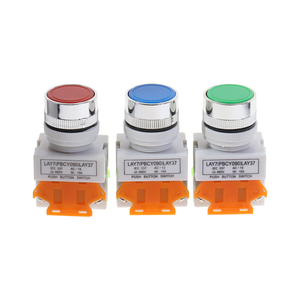 Interrupteurs à bouton-poussoir momentanés 22 mm rouge vert bleu 1NO 1NC LAY37 Y090 - Product Image 1