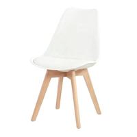 Chaise de salle à manger multifonctionnelle avec dossier en bois massif et pieds en plastique écologique pour la maison