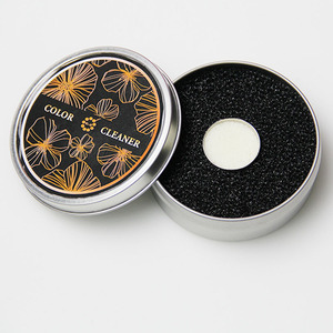 Interrupteur de couleur noir simple, éponge à Double couche pour enlever le maquillage avec boîte en étain, nettoyeur des brosses de maquillage - Product Image 4