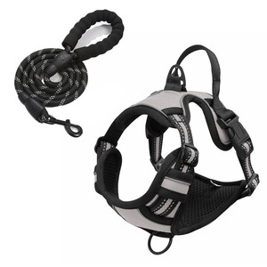 Harnais anti-traction pour chien à clip frontal, robuste, réfléchissant, avec logo personnalisé, réglable, rembourré et doux, pour chiens - Product Image 3