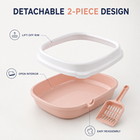 Vente directe d'usine, bac à litière pour chat de grande taille, bac de nettoyage pour chat durable, toilette pour chat en plastique portable