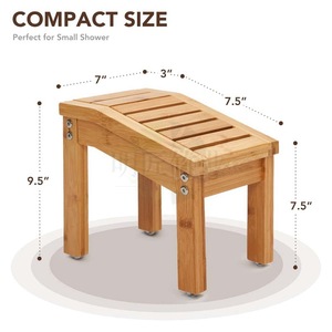 Mingjiang <b>Bamboo</b> Bathroom <b>Stool</b> Non-Slip Shower Footstool For Home Hotel Use - Product Image 5