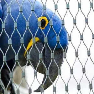 동물원 새 앵무새 조류 사육장 안전 펜싱에 대한 스테인레스 스틸 짠 오픈 페룰 와이어 로프 메쉬 그물