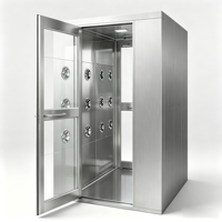 Nouvelle douche d'air en acier inoxydable 304 avec filtre HEPA et interverrouillage automatique pour 2-3 personnes en atelier alimentaire, pharmaceutique et électronique