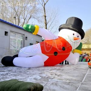 Bonhomme de neige géant mignon gonflable de Noël couché sur le sol Blow-up Winter Snowman Balloon Cartoon Model for Seasonal Decor - Product Image 1