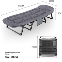 Chaise inclinable et lit simple pliable à cadre métallique moderne pour chambre et hôtel – Compagnon de bureau portable