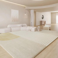 Tapis moderne géométrique douillet en fausse fourrure de cachemire pour salon, chambre à coucher, maison – Tapis de sol durable et doux pour la peau à poils bouclés