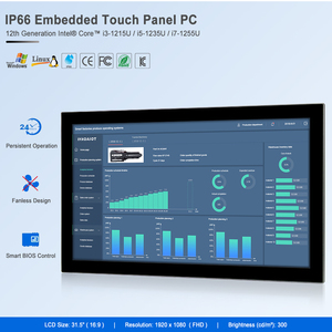 Última Versión, PC Industrial de 32 Pulgadas, 12.ª Generación Intel I3 I5 <span class=keywords><strong>I7</strong></span>, IP66 Resistente al Agua, Pantalla Táctil Capacitiva Integrada en Pared - Product Image 2