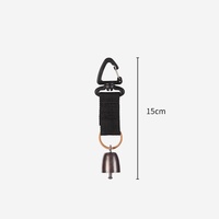 Clochette d'avertissement pour la randonnée et le camping en extérieur, pendentif de ceinture anti-ours, clochette métallique anti-ours avec crochet porte-clés, pendentif pour cordon de parapluie