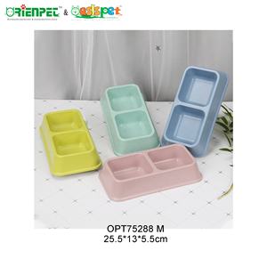 ORIENPET & OASISPET-Cuenco de bambú ecológico para mascotas, alimentador de perros al por mayor, cuenco doble, existencias listas OPT75288 M, productos para mascotas - Product Image 1