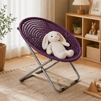 ROPECUBE Chaise pliante en polyester tressé pour intérieur et extérieur, chaise lune portable, chaise de relaxation, utilisation multi-scènes