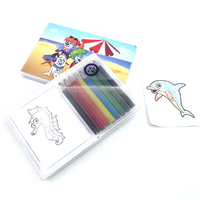 Mini ensemble de crayons de coloriage avec étui en plastique livre de papier de récréation pour livre de coloriage scolaire pour le dessin