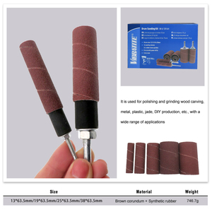 20PCS 80 #120 # Grit Red Sanding Band Set Kit <span class=keywords><strong>de</strong></span> manchons <span class=keywords><strong>de</strong></span> tambour <span class=keywords><strong>de</strong></span> ponçage Mandrins à sable pour perceuse à colonne <span class=keywords><strong>Ponceuse</strong></span> Polissage Bois Métal - Product Image 3