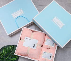 Coral Fleece <strong>Towel</strong> Bath <strong>Towel</strong> Gift <strong>Box</strong> with Portable Gift Set of 3 Pieces - Product Image 1