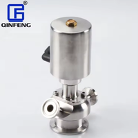Válvula de muestra neumática industrial 1/2/316L de acero inoxidable aséptico con abrazadera higiénica de 304 "-2" de tamaño personalizado de alta calidad