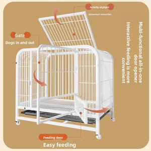 Jaula para Perros con Inodoro para Golden Retriever/<span class=keywords><strong>Labrador</strong></span>/<span class=keywords><strong>Border</strong></span> <span class=keywords><strong>Collie</strong></span>, Jaula de Alambre Resistente para Perros Medianos y Grandes - Product Image 2