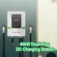 Chargeur rapide pour véhicules électriques DC mural commercial OCPP 1.6 à double pistolet CCS2 40 kW 60 kW