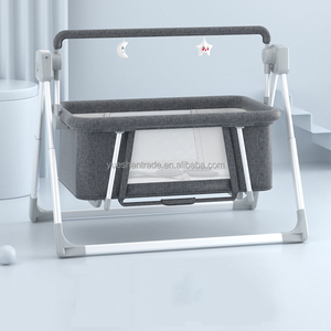 <span class=keywords><strong>Culla</strong></span> Dondolo Regolabile in Metallo per Neonati con Altalena Elettrica Automatica e Musica, Design Pieghevole - Product Image 1