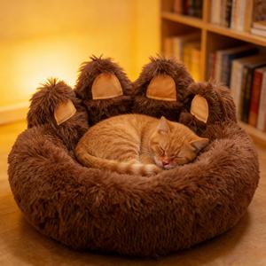 कस्टमाइजेशन नरम लंबे प्लग भालू के पंजे कुत्ते बिस्तर पालतू जानवर सभी मौसमों के लिए लक्जरी पालतू बिस्तर - Product Image 1