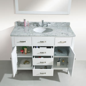 Gran oferta de Canadá, muebles de <span class=keywords><strong>baño</strong></span> de 60 pulgadas, fregaderos dobles de pie, tocador de madera para <span class=keywords><strong>baño</strong></span> con pintura blanca - Product Image 4