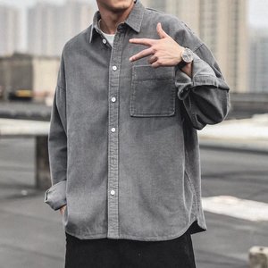 <span class=keywords><strong>Camicia</strong></span> di velluto a coste da <span class=keywords><strong>uomo</strong></span> di marca <span class=keywords><strong>giapponese</strong></span> alla moda intrecciata a maniche lunghe Casual ampio abito autunno adatto anche giacca - Product Image 5