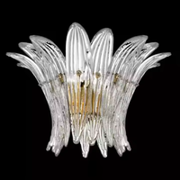 JYLIGHTING Vintage Palmatte Lustre Applique Murale Fantaisie Murano Verre Clair Lampe de Chevet