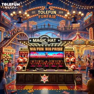 Tolefun Funfair CE <span class=keywords><strong>Joker</strong></span> Vibrant Magic Hat Carnival Booth Gift Rack avec jeux sans fil - Langues espagnole et japonaise - Product Image 1