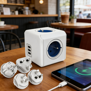 Extensor de Corriente Estándar de Malta con 3 Tomas y 3 Puertos USB de Carga Rápida, Certificado CE para Hogares Malteses - Product Image 1