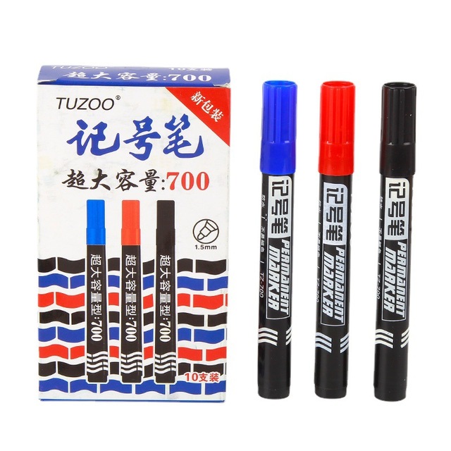 Красный, черный, синий Перманентный водонепроницаемый маркер на масляной основе, художественный маркер «сделай сам» для школы и офиса