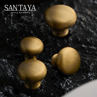 Poignées Santaya en laiton brossé antique massif, poignées de meubles de cuisine, boutons de tiroir de chambre à coucher, poignée de meuble en bronze