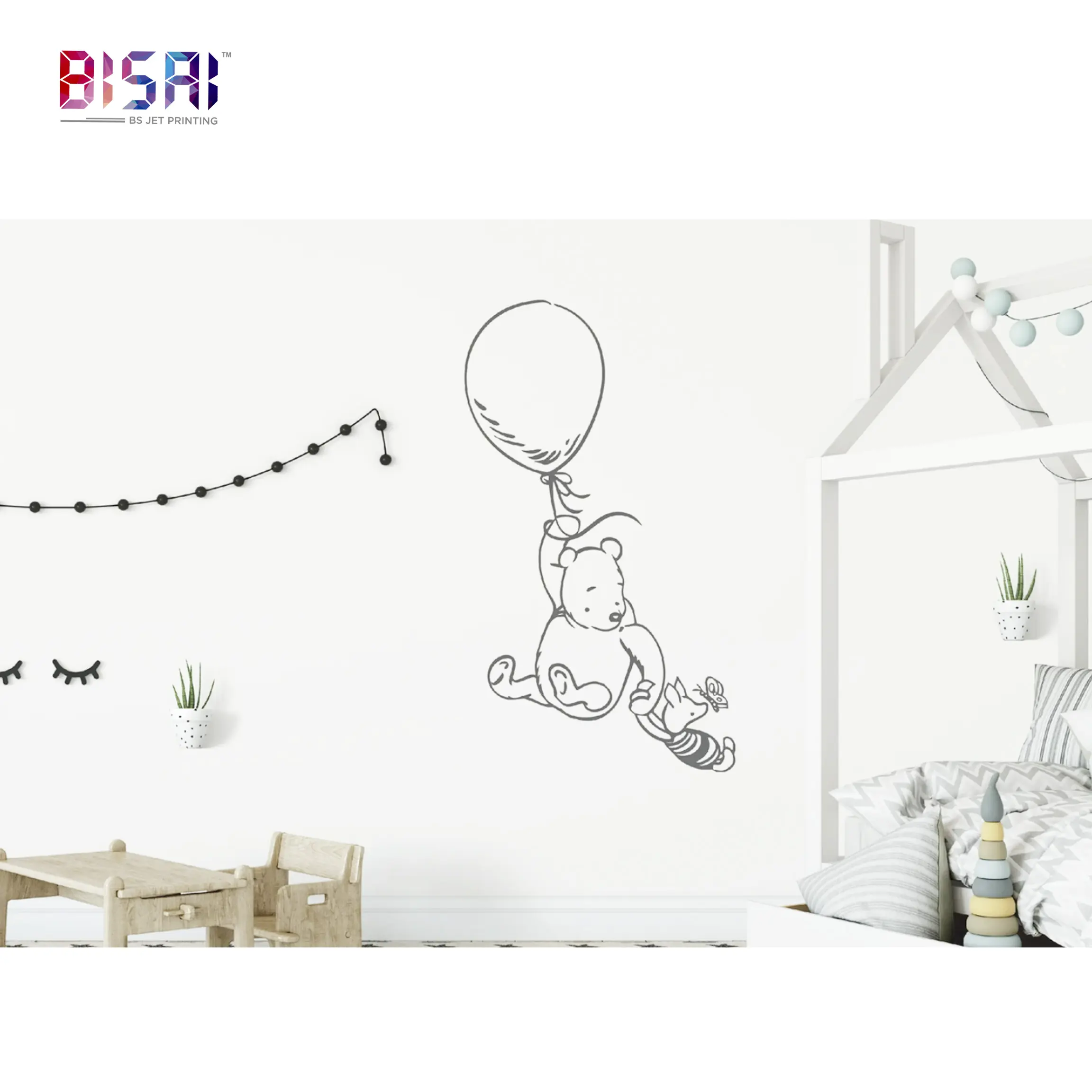 Factory professional custom high quality balloon butterflies kids bedroom wall stickers