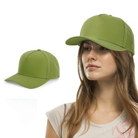 Casquette de baseball OEM 5 panneaux avec perforations laser respirantes, logo personnalisé, fabrication BSCI pour le golf et la pêche, MOQ bas