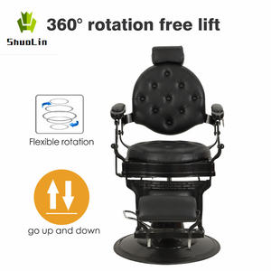 Chaise de coiffure traditionnelle robuste rouge, mobilier de salon de beauté antique, <span class=keywords><strong>cuir</strong></span> synthétique, pour salons de coiffure et stylistes - Product Image 3