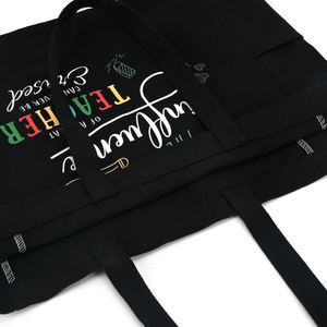 Sac fourre-tout en toile personnalisé, marché en ligne, sac fourre-tout en coton recyclable, sac en toile uni vierge - Product Image 4