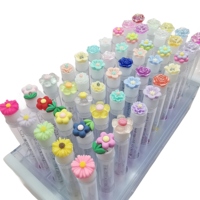 Perlengkapan ekstensi bulu mata logo kustom stik tabung spoolie bulu mata bunga resin