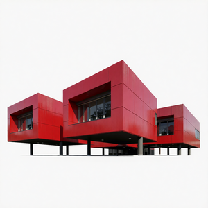 Panneau sandwich 5 mm en aluminium avec revêtement PVDF rouge 5595, ignifuge, moderne, pour enseigne de bâtiment de bureau - Product Image 2